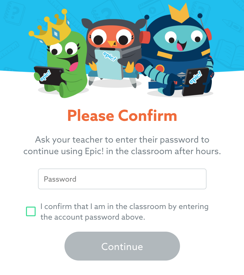 epic reading for kids login